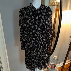 Wilfred Black Floral Long Sleeve Dress